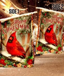 cardinal merry christmas flag 1815