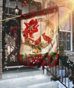 Cardinal Merry Christmas Flag