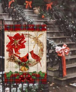 cardinal merry christmas flag 5076