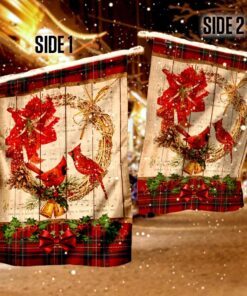 cardinal merry christmas flag 6309