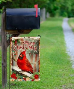 cardinal merry christmas flag 7213