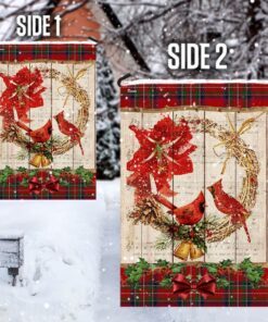 cardinal merry christmas flag 8456