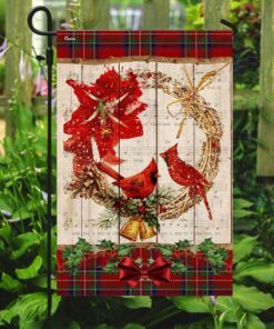 cardinal merry christmas flag 8580
