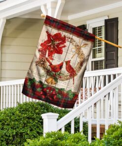 cardinal merry christmas flag 8857