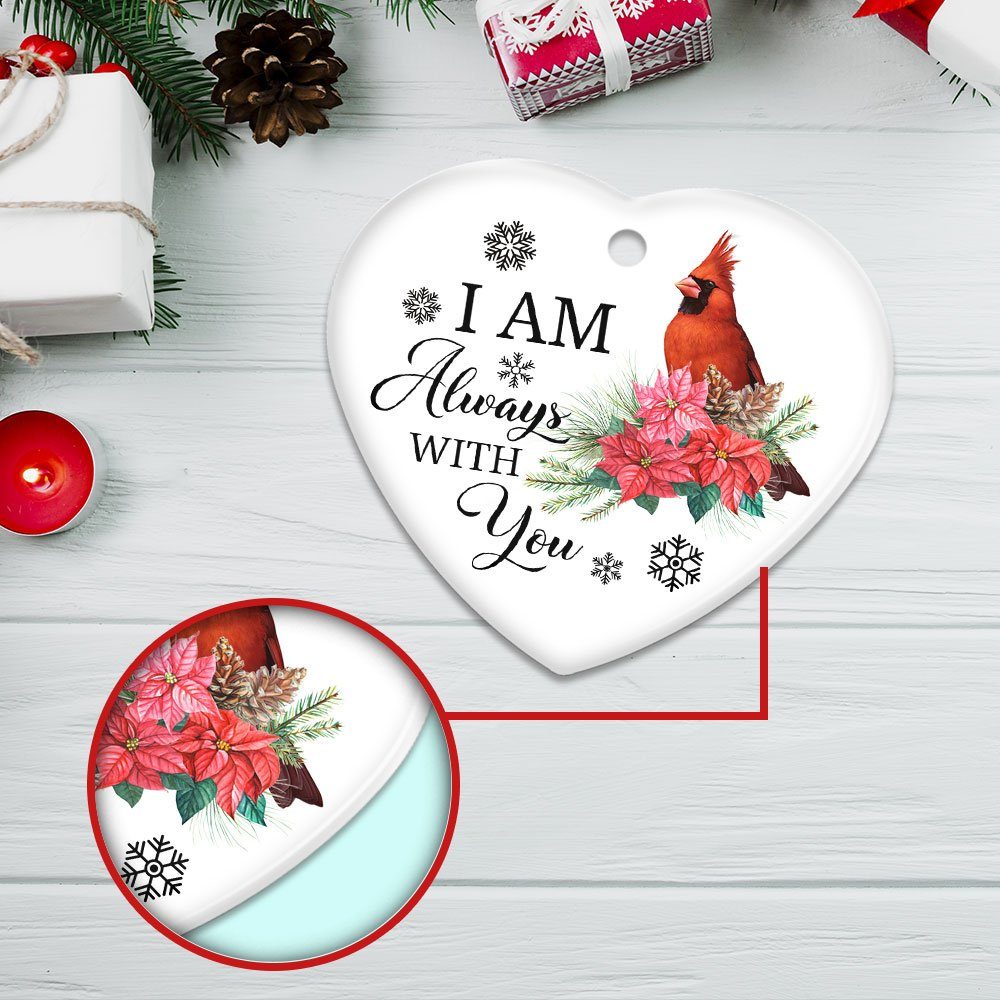 Cardinal Ornament, I Am Always With You Memorial Ornament, Christmas In Heaven, Remembrance Gift, Cardinal Memorial Christmas Ornament TQN531Ov3 - Image 3