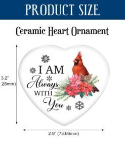 cardinal ornament, i am always with you memorial ornament, christmas in heaven, remembrance gift, cardinal memorial christmas ornament tqn531ov3 8498