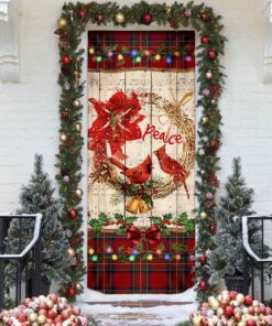 cardinal peace christmas door cover 2525