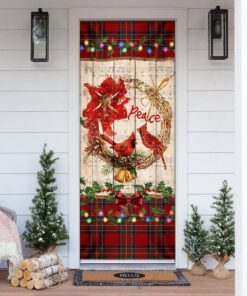 Cardinal Peace Christmas Door Cover