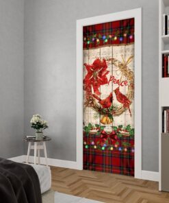 cardinal peace christmas door cover 7855