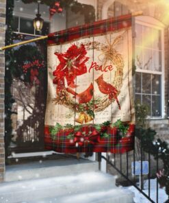 Cardinal Peace Christmas Flag