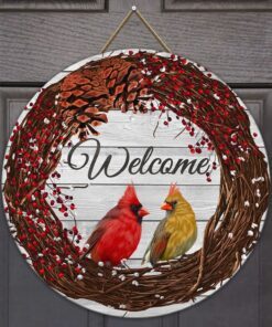 Cardinal Welcome Wooden Sign PS1110T4WD1