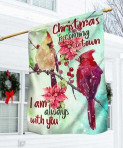Cardinal With Poinsettia Flag I Am Always With You TTY375F