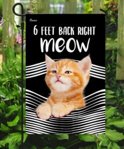 cat 3d 6 feet back right meow flag 6478