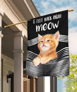 Cat 3D 6 Feet Back Right Meow Flag