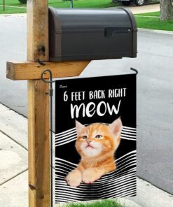 cat 3d 6 feet back right meow flag 7696