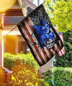 Cat Back The Blue American US Flag