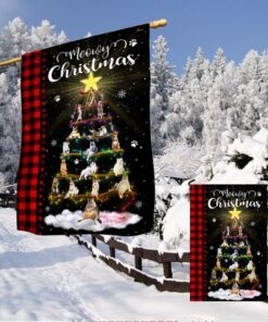 cat christmas tree flag tqn706f 2035