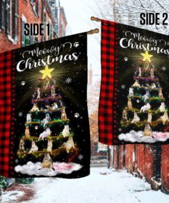 cat christmas tree flag tqn706f 2398