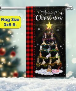 cat christmas tree flag tqn706f 7522