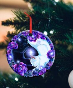 Cat Circle Ceramic Ornament Magic Couple Cat DDH2962O
