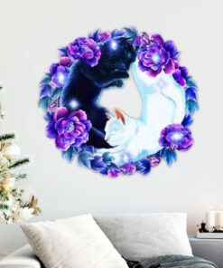 Cat Hanging Metal Sign Magic Couple Cat DDH2962MS