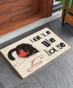 cat rules the house funny doormat mbh235dm 7234