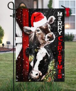 cattle cow merry christmas flag thh3493f 7247