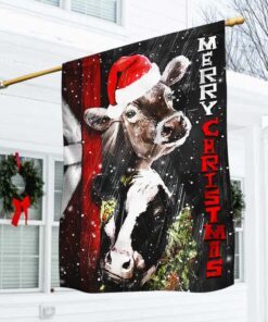 Cattle Cow Merry Christmas Flag THH3493F