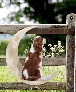 cavalier king charles spaniel and moon hanging metal sign qnk879msv13 1812