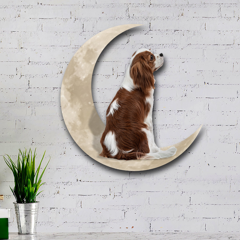 Cavalier King Charles Spaniel And Moon Hanging Metal Sign QNK879MSv13 - Image 2