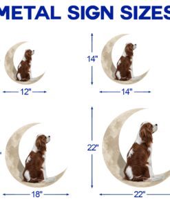 cavalier king charles spaniel and moon hanging metal sign qnk879msv13 3943