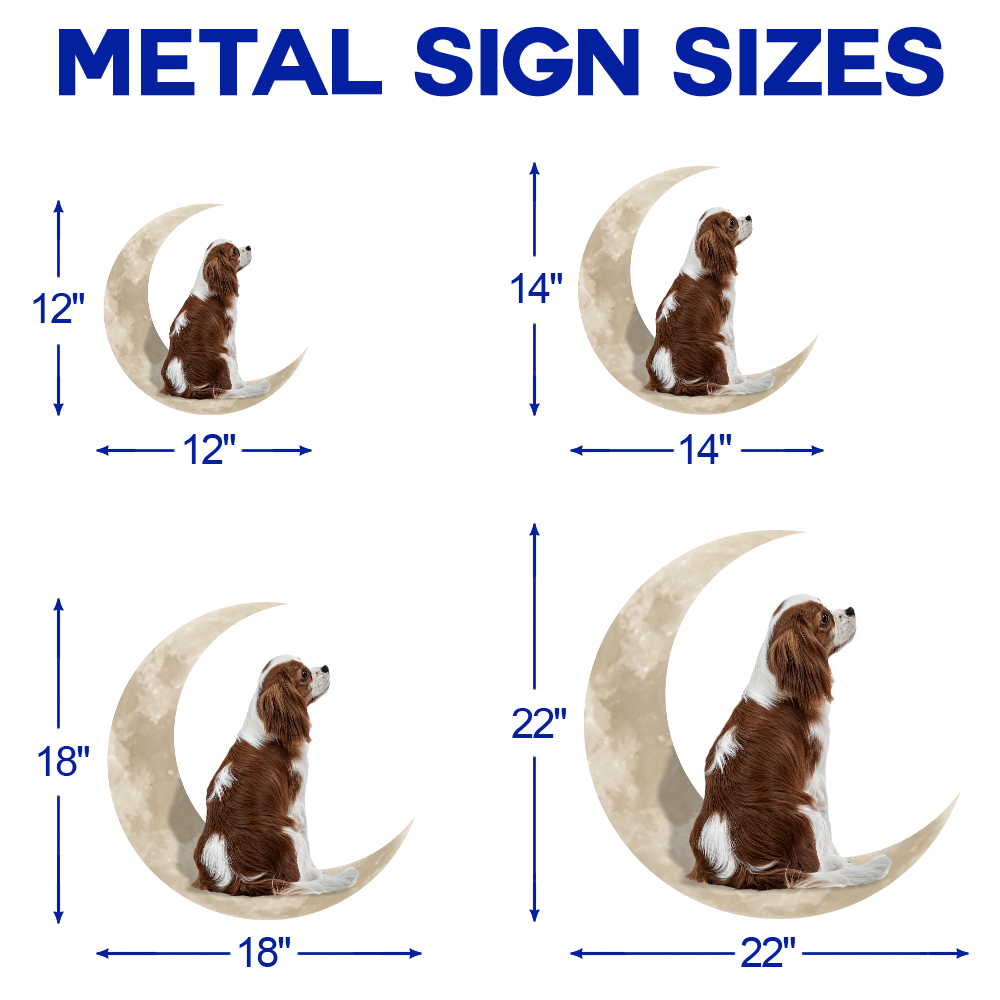Cavalier King Charles Spaniel And Moon Hanging Metal Sign QNK879MSv13 - Image 5