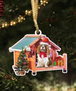 cavalier king charles spaniel dog custom shaped ornament house ntb285ov2 2669