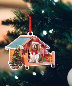 cavalier king charles spaniel dog custom shaped ornament house ntb285ov2 3636