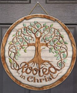 Celtic Roots. Roosted In Christ Wooden Door Sign THN3630WSv1