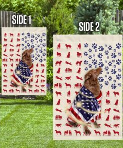 chesapeake bay retriever wrapped in american flag 2732