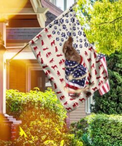 Chesapeake Bay Retriever Wrapped In American Flag