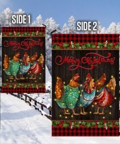chicken hen christmas flag three hens tqn658f 2900
