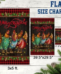 chicken hen christmas flag three hens tqn658f 5078