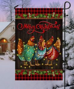chicken hen christmas flag three hens tqn658f 6160