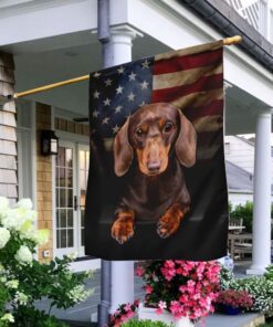Chocolate and Tan Dachshund Flag