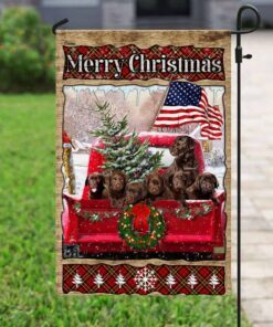 chocolate lab merry christmas flag lha1118fv1 1504