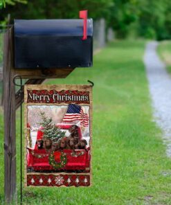chocolate lab merry christmas flag lha1118fv1 3266
