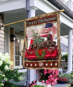 Chocolate Lab Merry Christmas Flag LHA1118Fv1