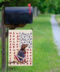 chocolate labrador dog american flag 6961