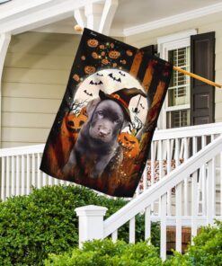 chocolate labrador happy halloween flag 4100