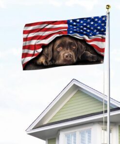 chocolate labrador retriever. american patriot grommet flag thh2903gfv5 6359