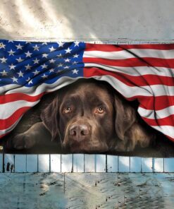chocolate labrador retriever. american patriot grommet flag thh2903gfv5 7383