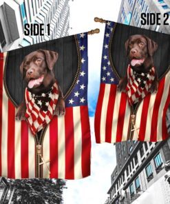 chocolate labrador retriever american patriot flag thn3626fv1 5089