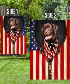 chocolate labrador retriever american patriot flag thn3626fv1 6260